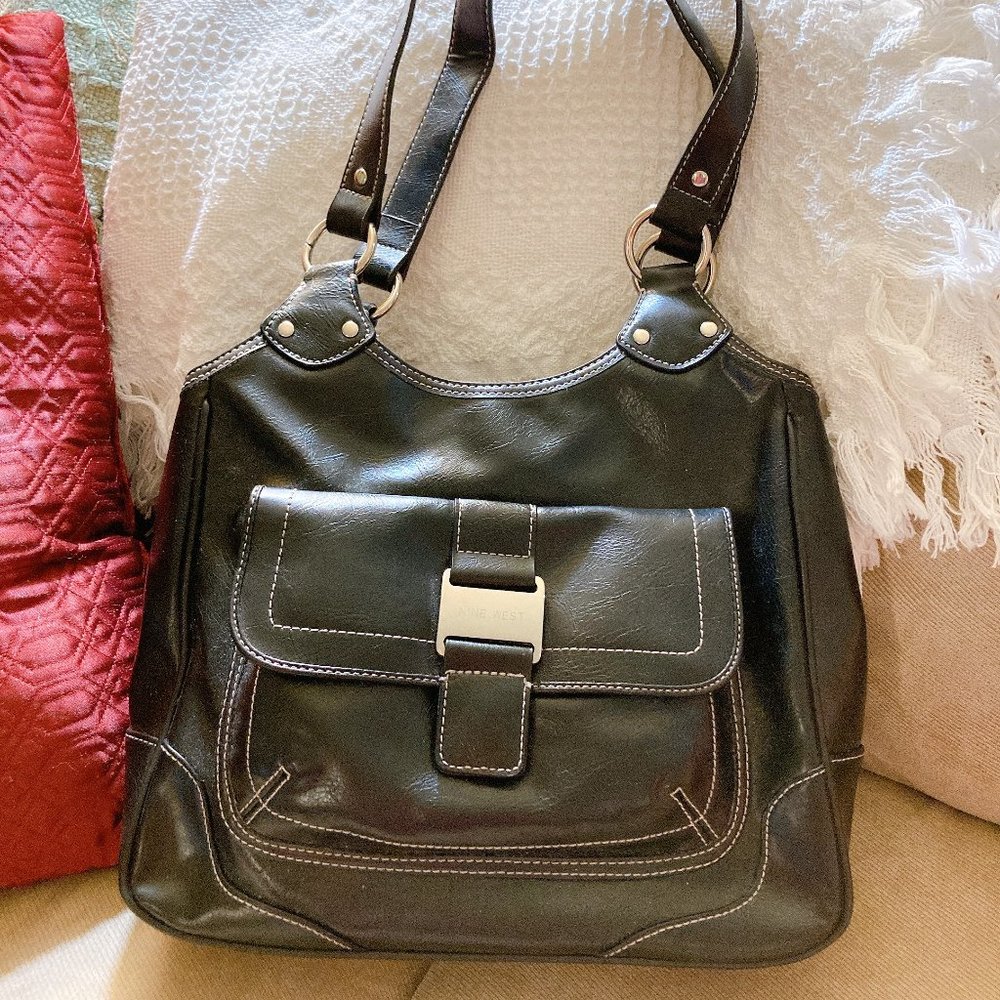 Nine West | Black Faux Leather Shoulder Bag NWOT